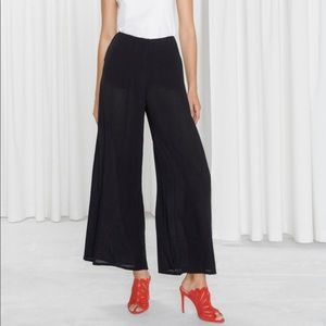 & Other Stories Wide Leg Crepe Trousers